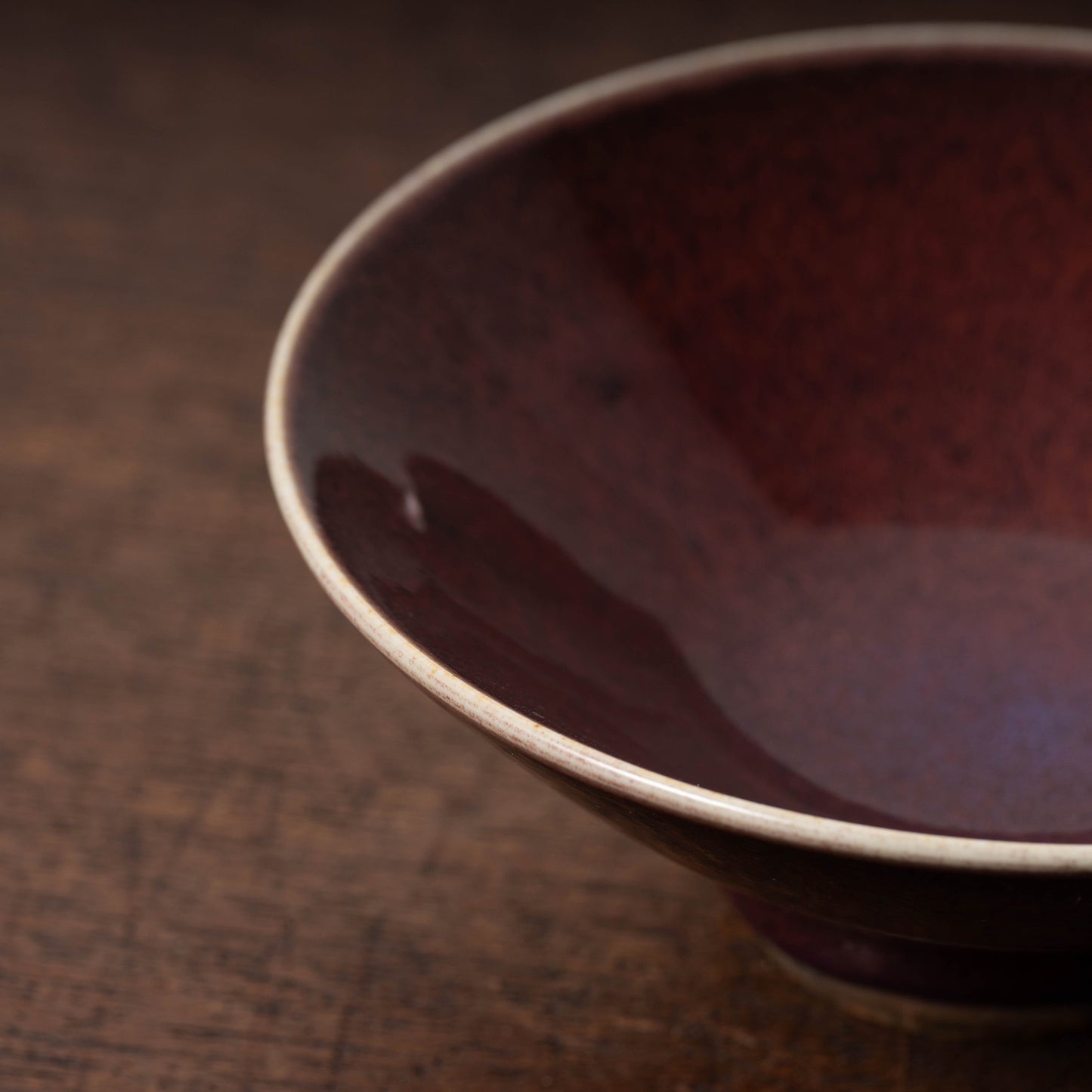 Qing Dynasty Red Glaze Kiln Transformation Tea bowl