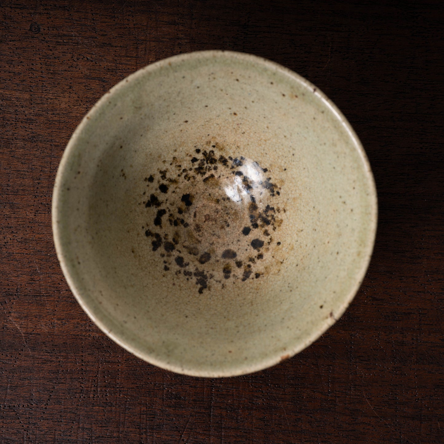 Joseon Dynasty Ido-Shaped Tea Bowl with Iron Graze Spots