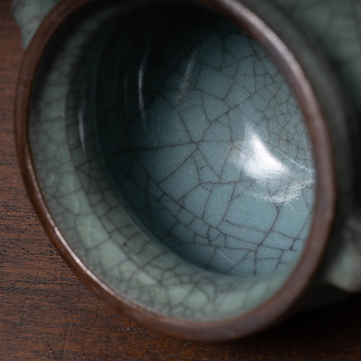 明代 哥窯龍耳炉