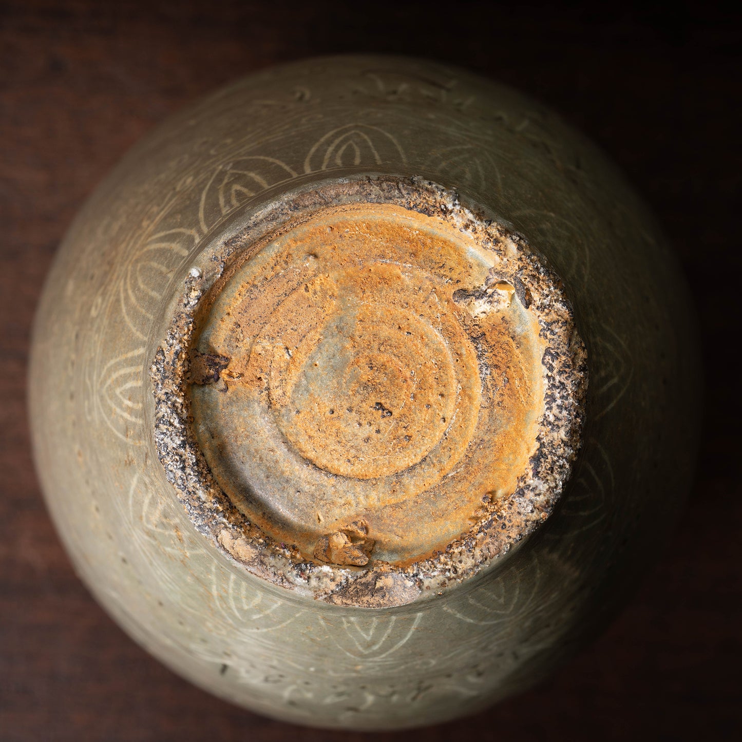 Goryeo Dynasty Celadon Jar with Inlaid Reed and Bird Design