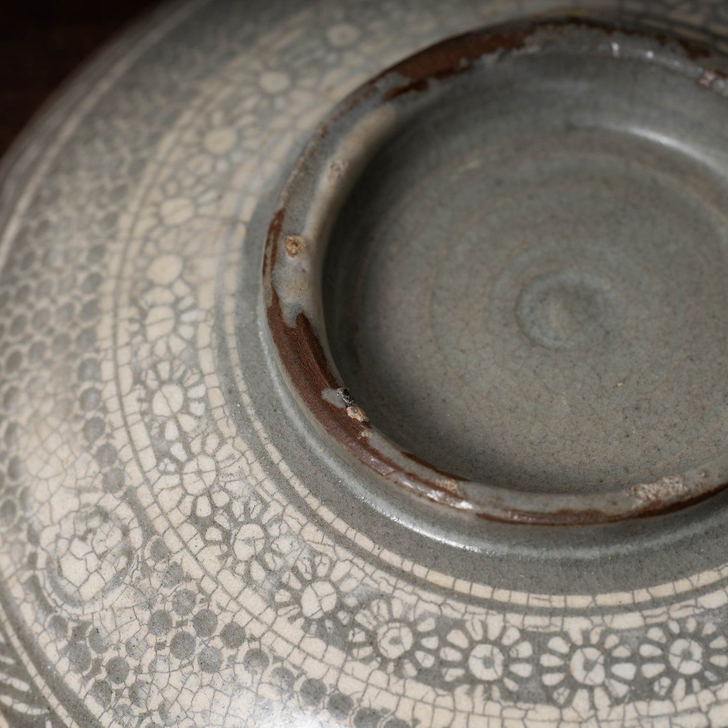 李朝 礼賓三島象嵌皿