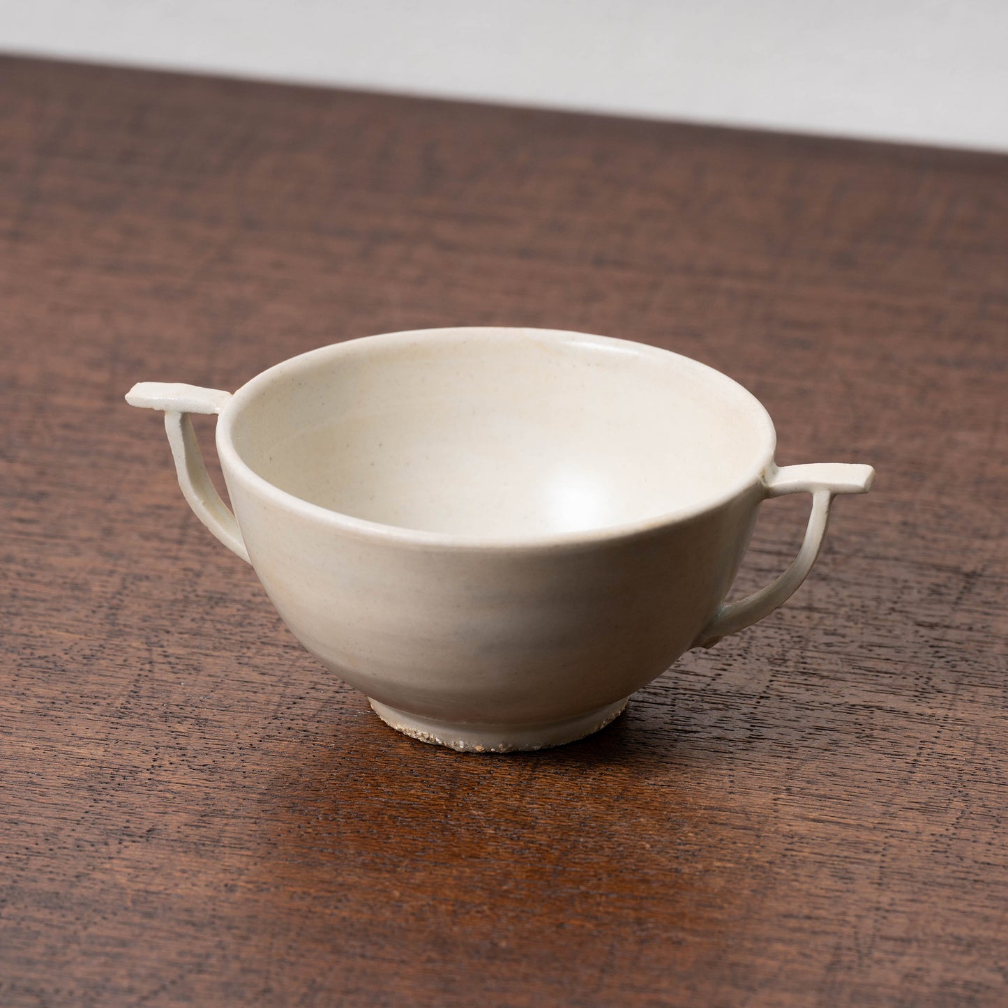 Joseon Dynasty White Glaze Small Tea Bowl with Handles
