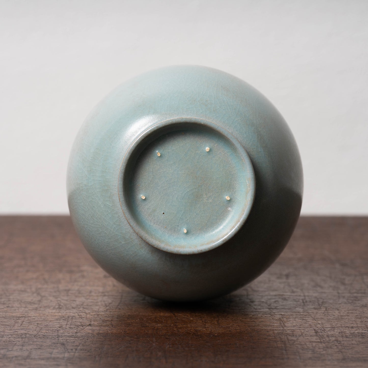 Northern Song Dynasty Ru ware Celadon Bottle with Flower Rim Design