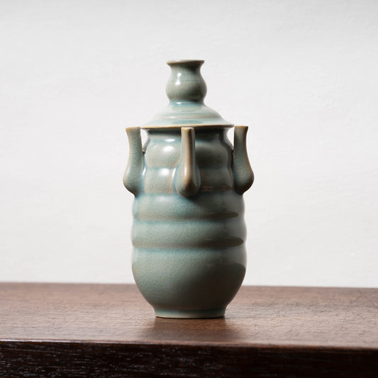 明代 龍泉窯系 青磁多嘴壺