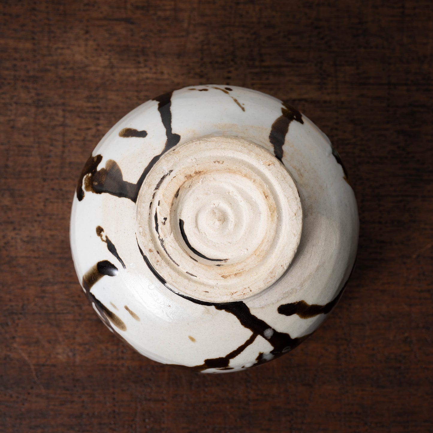 李朝 分院手鉄斑半筒形碗