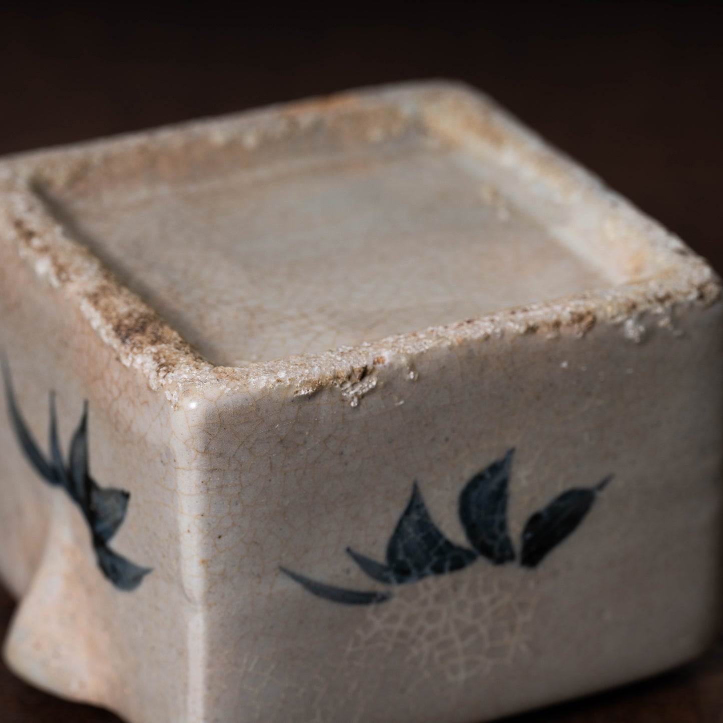 Joseon Dynasty Blue and White Porcelain Water Dropper with Crab Design