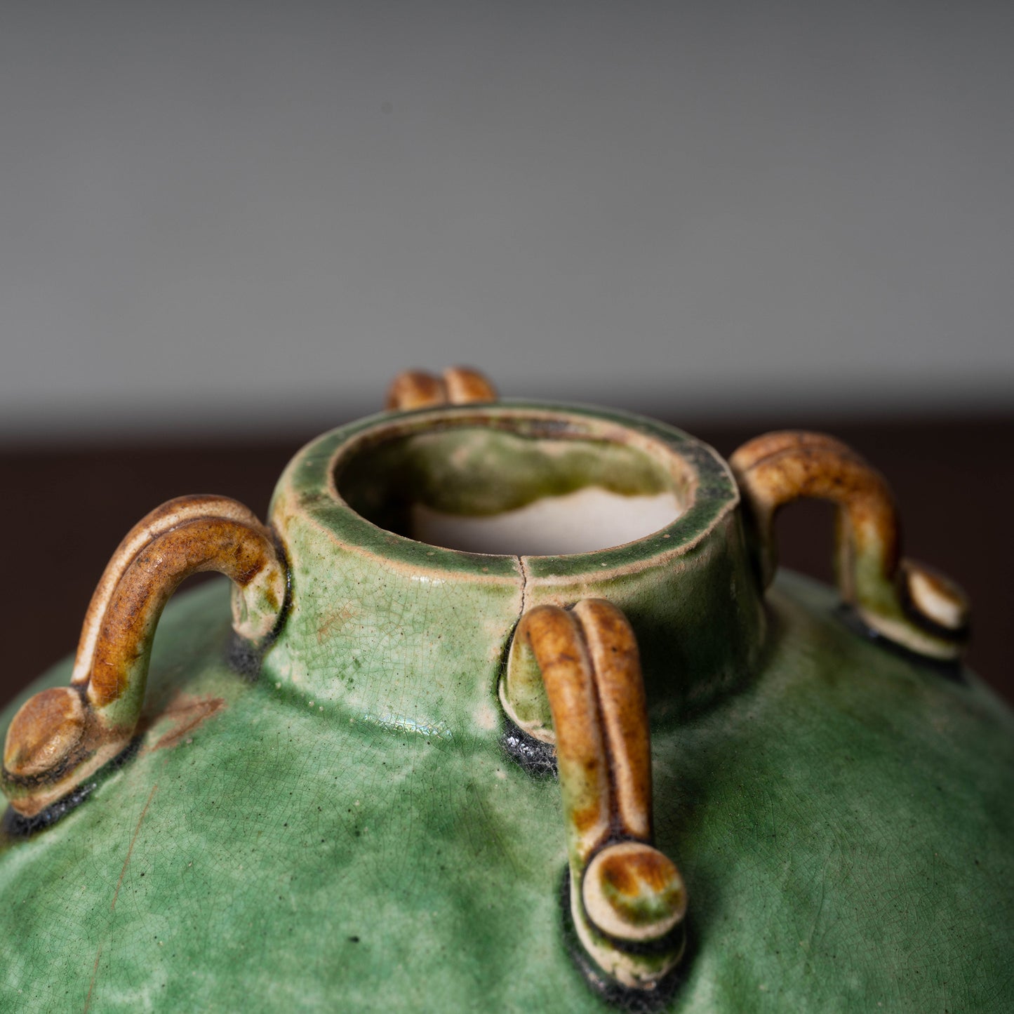 Liao Dynasty Sancai Jar with Four Handles