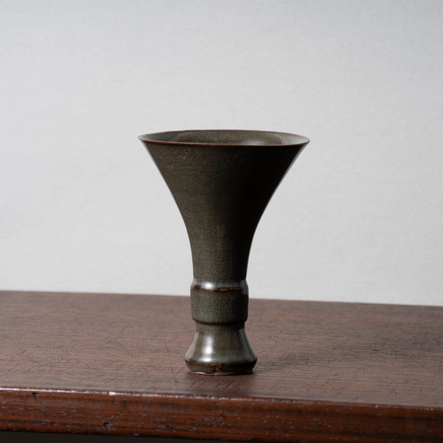 南宋 黒青磁尊形瓶