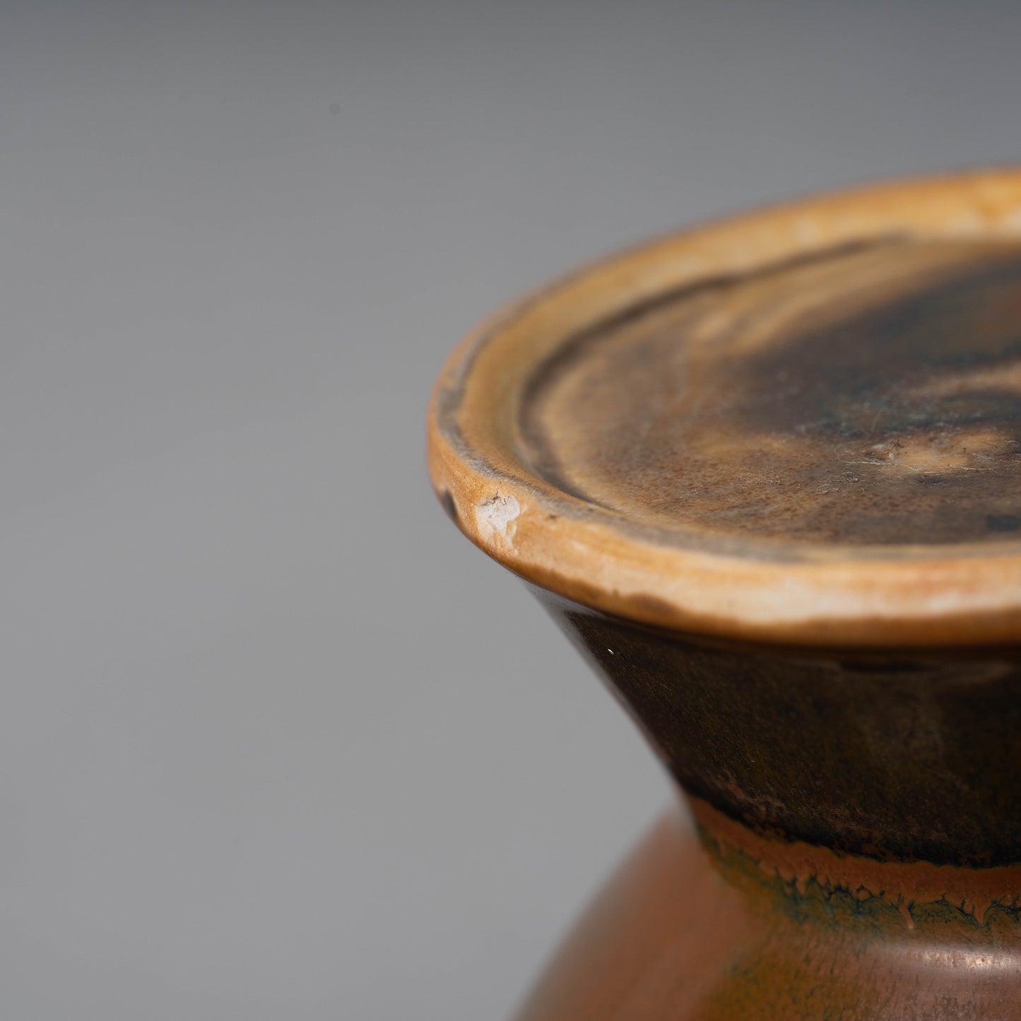 Northern Song Dynasty Ding Ware Iron-glaze Vase with Phoenix Handles