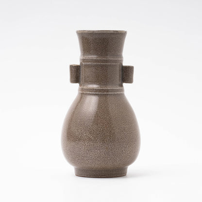 Southern Song Dynasty Ge ware Rice-colored Celadon Bottle with Two Cylinder Ears