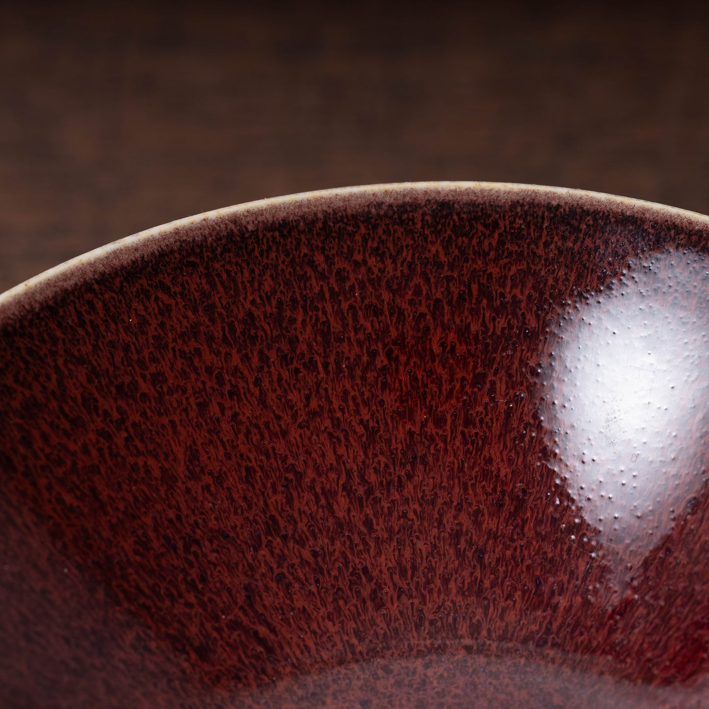 Qing Dynasty Red Glaze Kiln Transformation Tea bowl