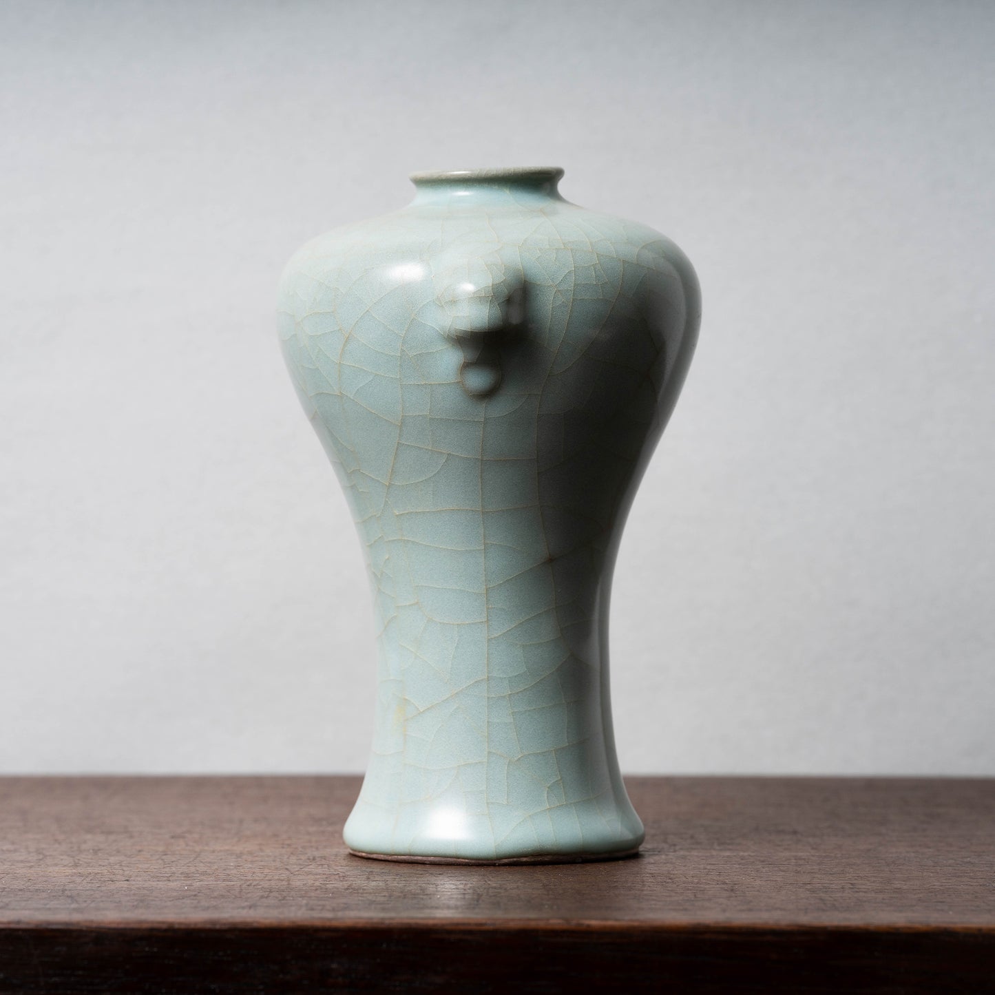 Southern Song Dynasty Guan ware Celadon Meiping Vase with Two Handle