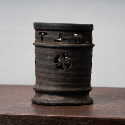 Goryeo Dynasty Iron Glaze Brush Stand with Openworked