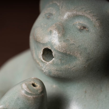 Goryeo Celadon Bear-Shaped Water Dropper with Incised