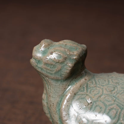 Goryeo Celadon Tortoise-Shaped Water Dropper with Incised