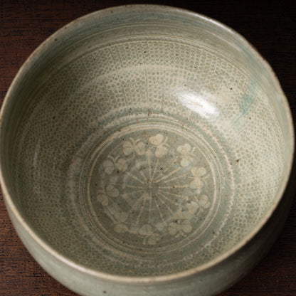 Goryeo Dynasty Celadon Bowl with Inlaid "Jangheung-go" Design