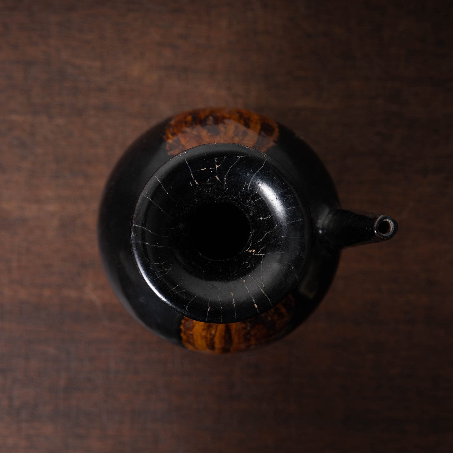Southern Song Dynasty Chizou ware Black Glaze Bottle with Leaf Design