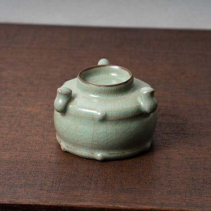 Southern Song Dynasty Guan ware Celadon Censer with Rivet and Three legs