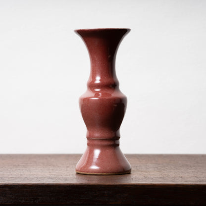 Qing Dynasty Red Glaze Bronzeware-Shaped Bottle