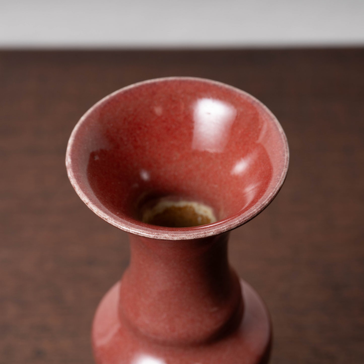 清朝 豇豆紅釉觚式瓶