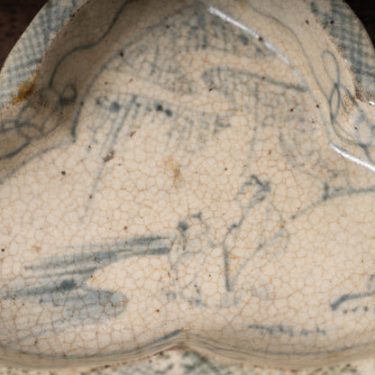 Edo Period Seto ware Blue and White Plate with Animal Legs