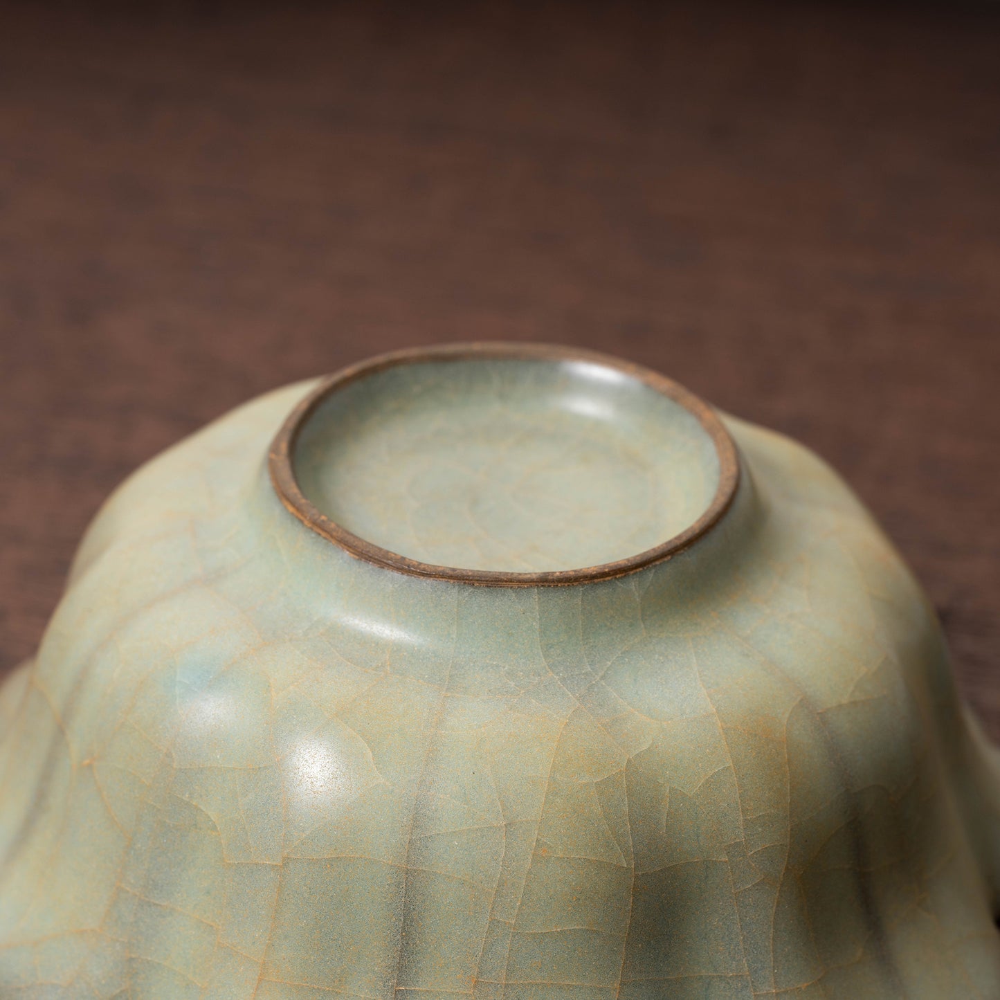Southern Song Dynasty Celadon Teabowl with Flower Shaped