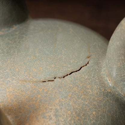 Goryeo Celadon Censer with Animal Face Lid and Openworked Dragon Design