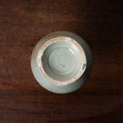 Goryeo Celadon Bottle with Incised Flower Design