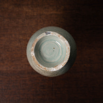 Goryeo Celadon Bottle with Incised Flower Design