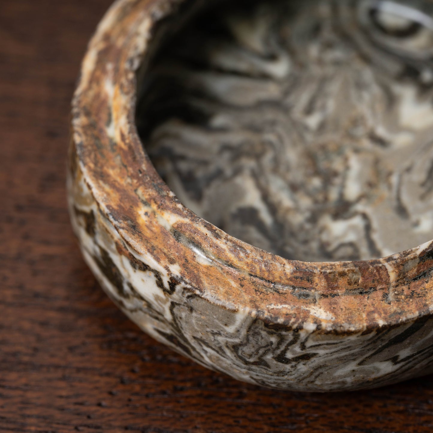 Goryeo Celadon Covered Box with Marble Knead Design