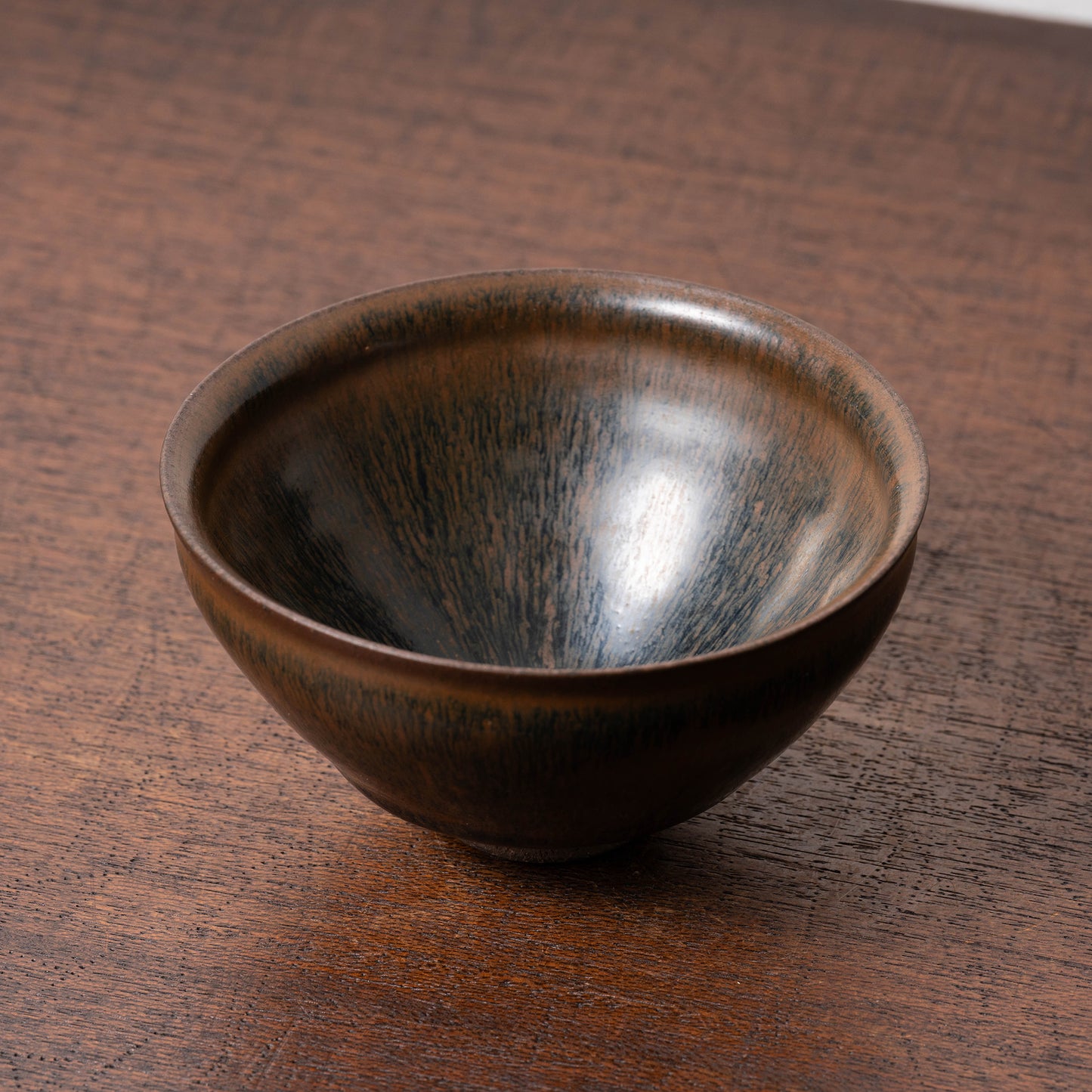 Southern Song Dynasty Tenmoku Tea Bowl with Hare’s-Fur Glaze