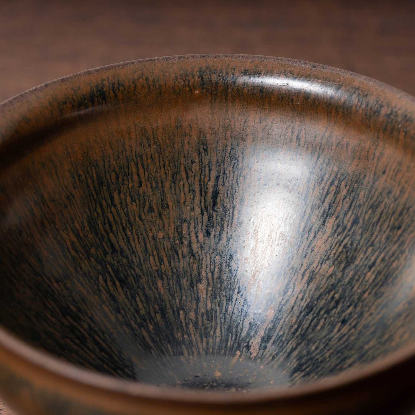 Southern Song Dynasty Tenmoku Tea Bowl with Hare’s-Fur Glaze