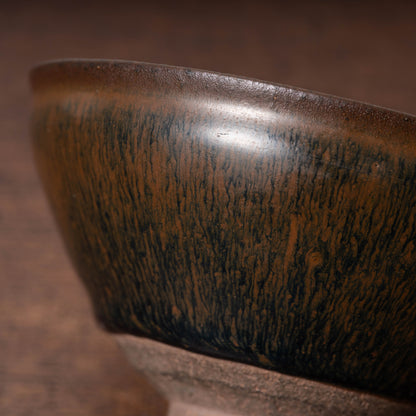 Southern Song Dynasty Tenmoku Tea Bowl with Hare’s-Fur Glaze