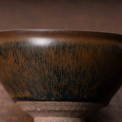 Southern Song Dynasty Tenmoku Tea Bowl with Hare’s-Fur Glaze