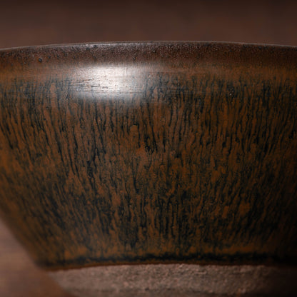 Southern Song Dynasty Tenmoku Tea Bowl with Hare’s-Fur Glaze