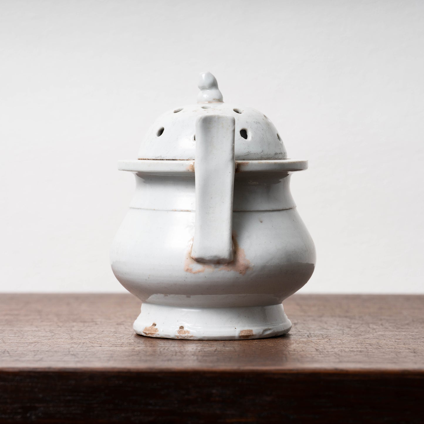 Joseon Dynasty White Porcelain Censer with Handles