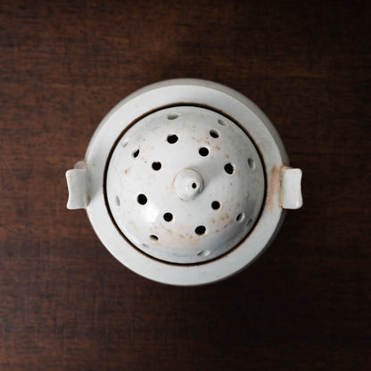 Joseon Dynasty White Porcelain Censer with Handles