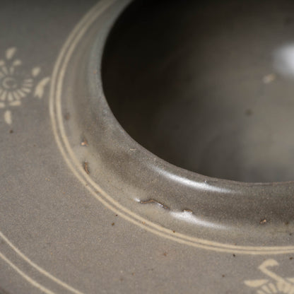 高麗 青磁象嵌菊花文托