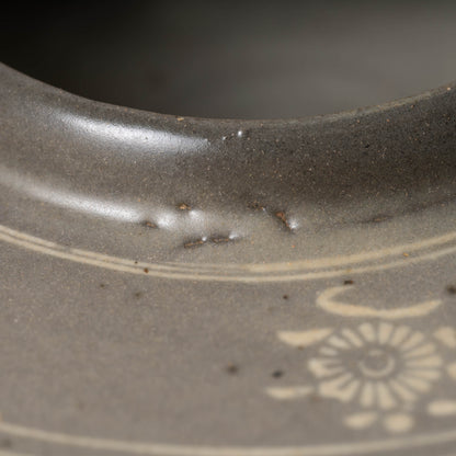 高麗 青磁象嵌菊花文托