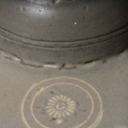 高麗 青磁象嵌菊花文托