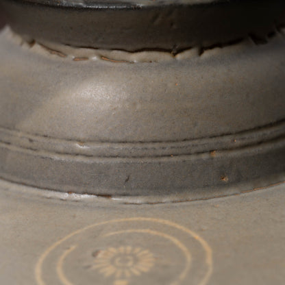 高麗 青磁象嵌菊花文托