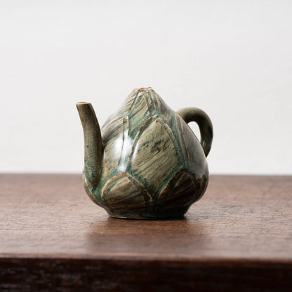 Goryeo Celadon Lotus Shape Water Dropper with Knead Design