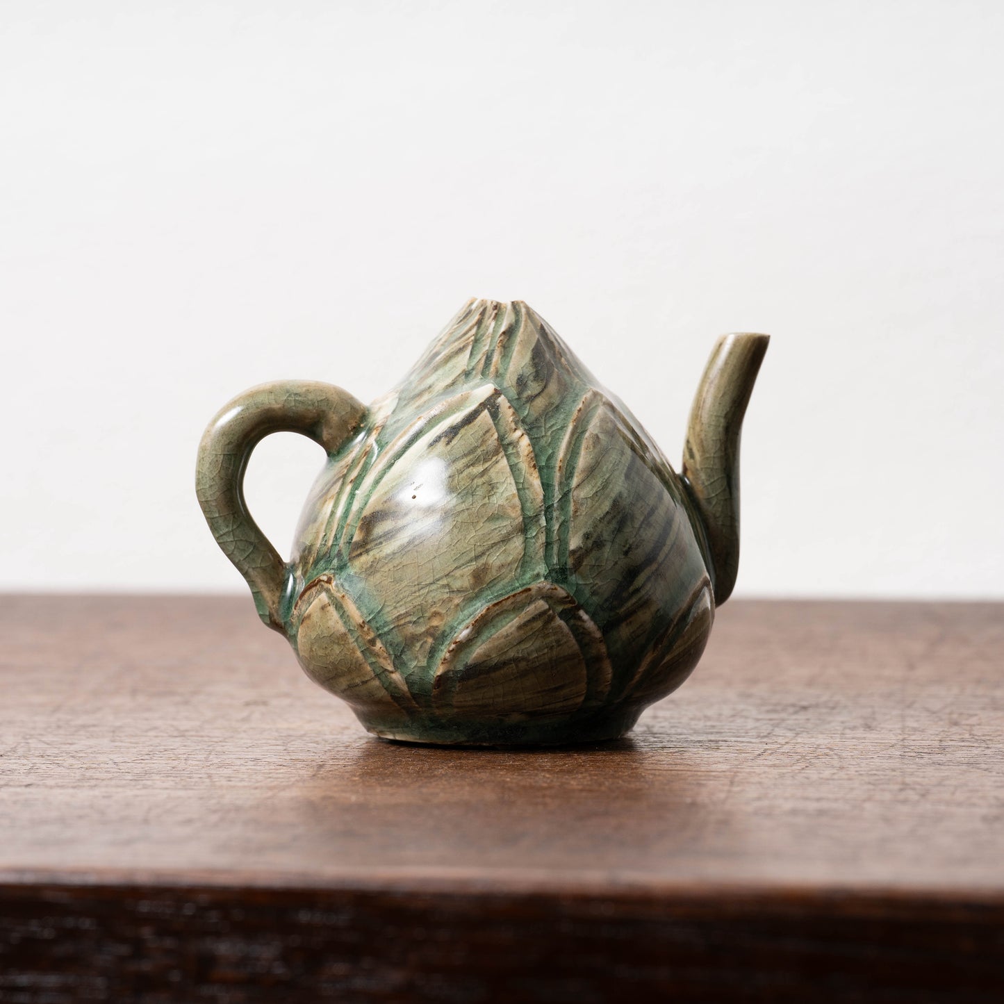 Goryeo Celadon Lotus Shape Water Dropper with Knead Design