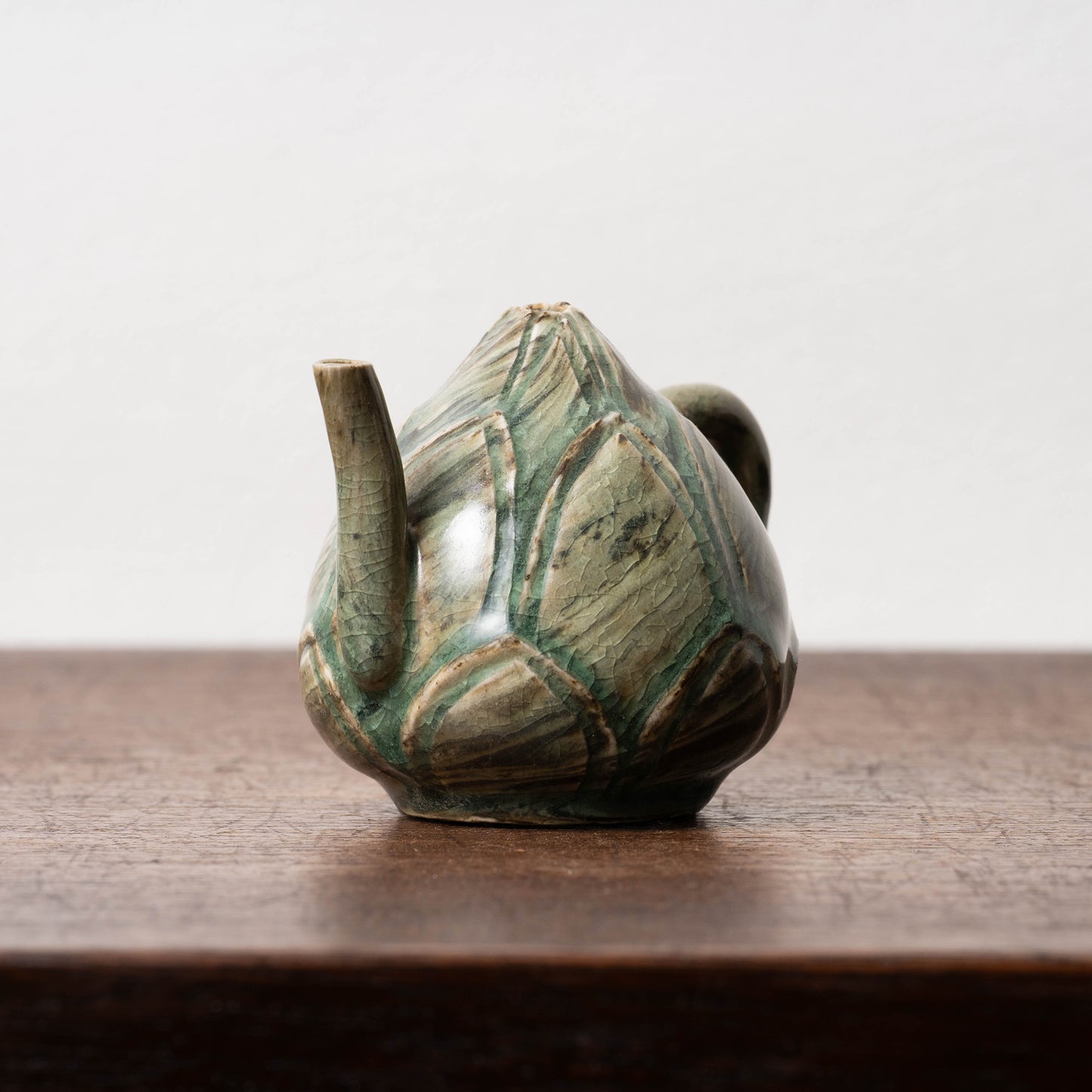 Goryeo Celadon Lotus Shape Water Dropper with Knead Design