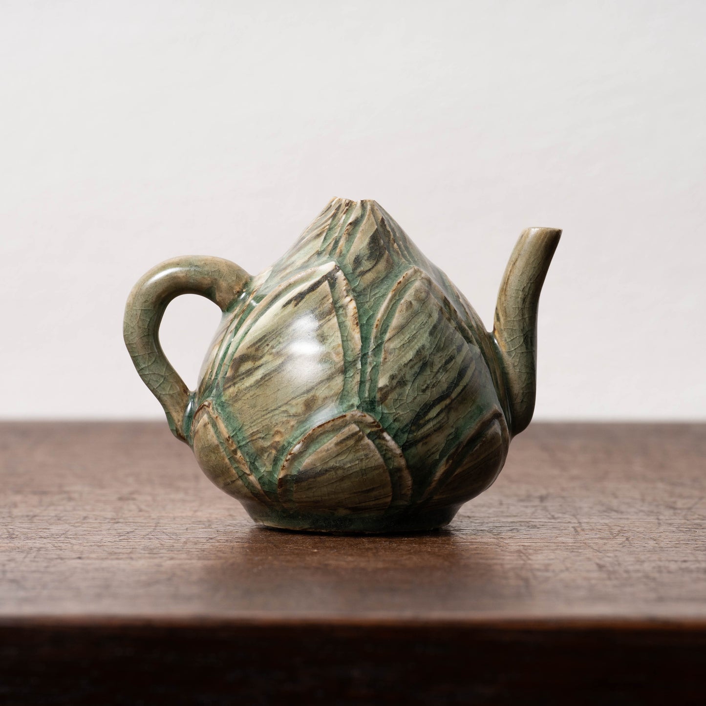 Goryeo Celadon Lotus Shape Water Dropper with Knead Design