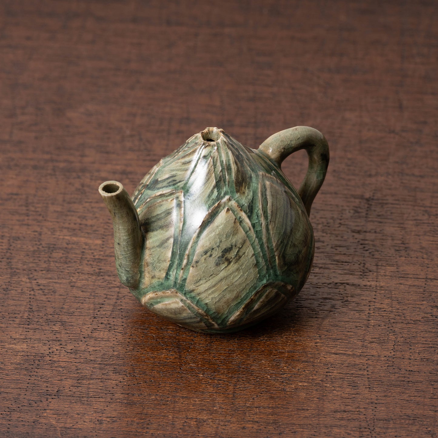 Goryeo Celadon Lotus Shape Water Dropper with Knead Design