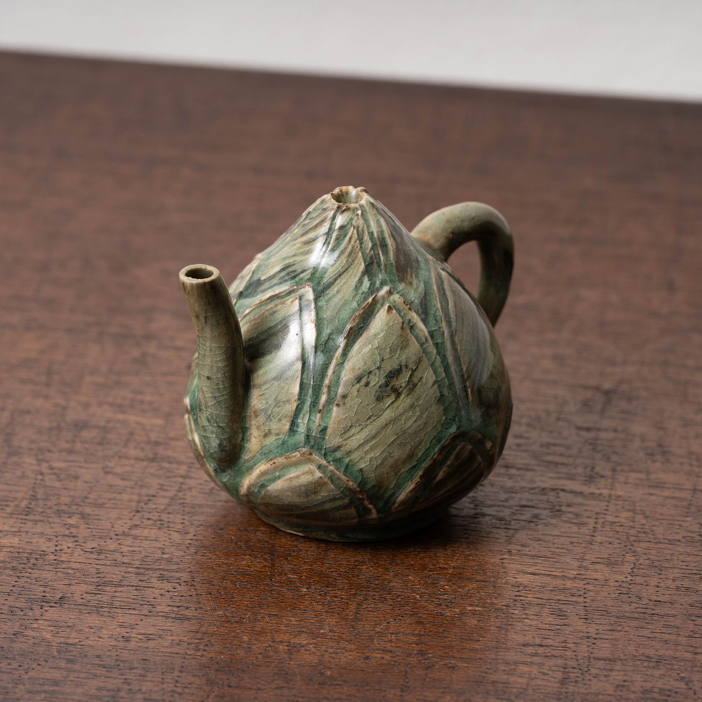 Goryeo Celadon Lotus Shape Water Dropper with Knead Design