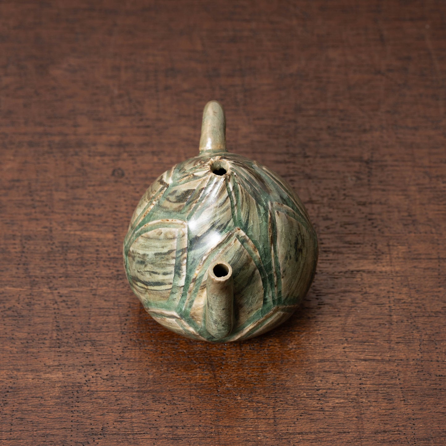 Goryeo Celadon Lotus Shape Water Dropper with Knead Design