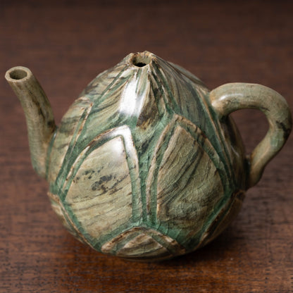 Goryeo Celadon Lotus Shape Water Dropper with Knead Design