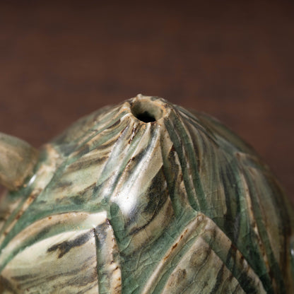 Goryeo Celadon Lotus Shape Water Dropper with Knead Design